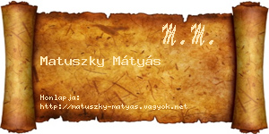 Matuszky Mátyás névjegykártya
